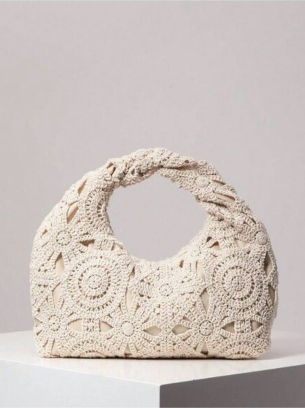 Boho Hollow Floral Woven Bag